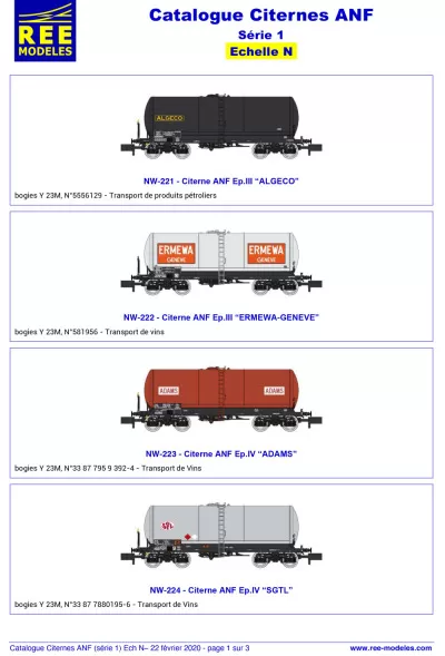 ANF tank wagons (1st series) - Rails Europ Express (REE) Modèles