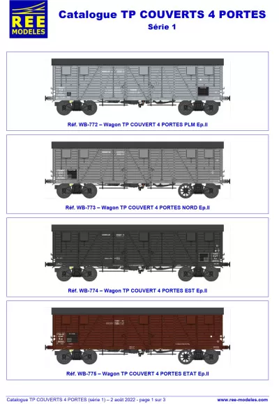 TP covered freight wagons (1st series) - Rails Europ Express (REE) Modèles