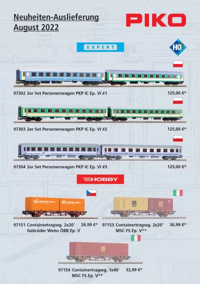 Novelties August 2022 - PIKO