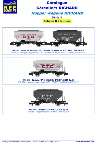 Hopper wagons RICHARD - Rails Europ Express (REE) Modèles