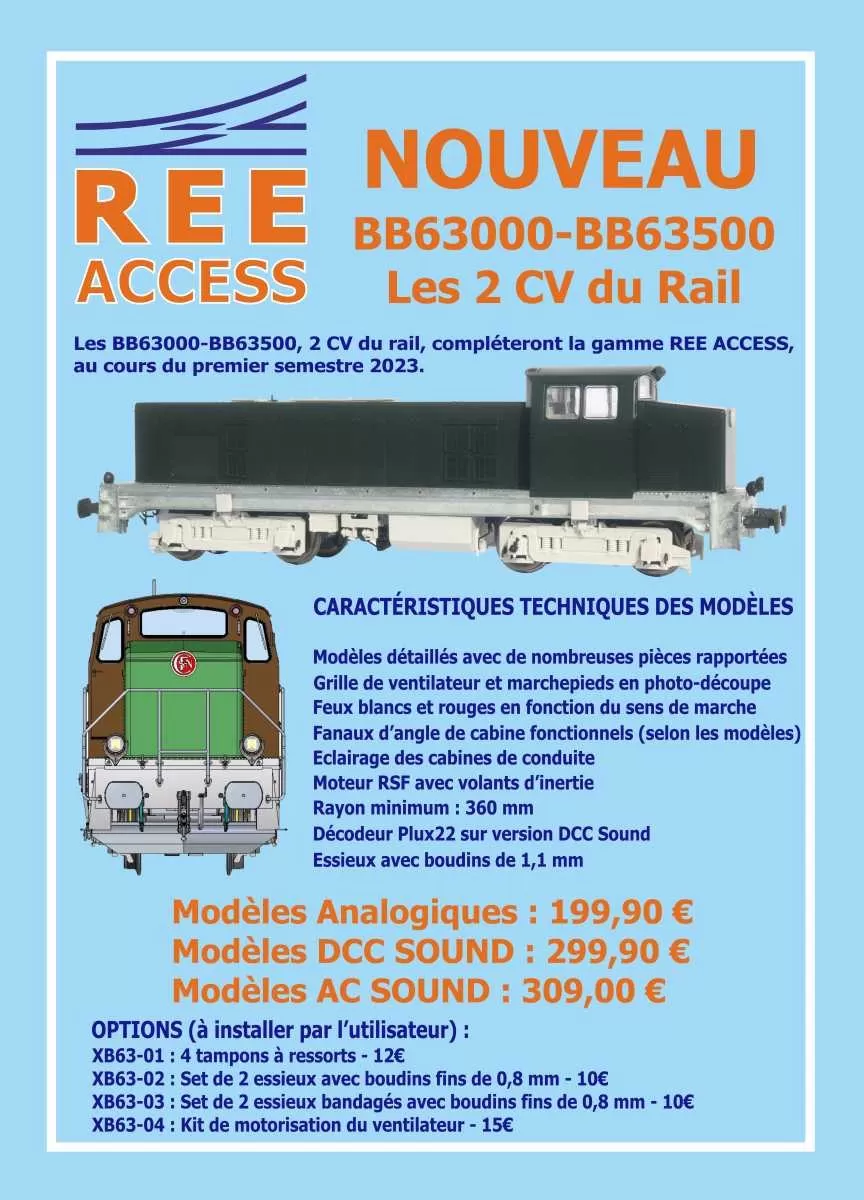 Rails Europ Express (REE) Modèles - SNCF - BB 63000 diesel locomotive