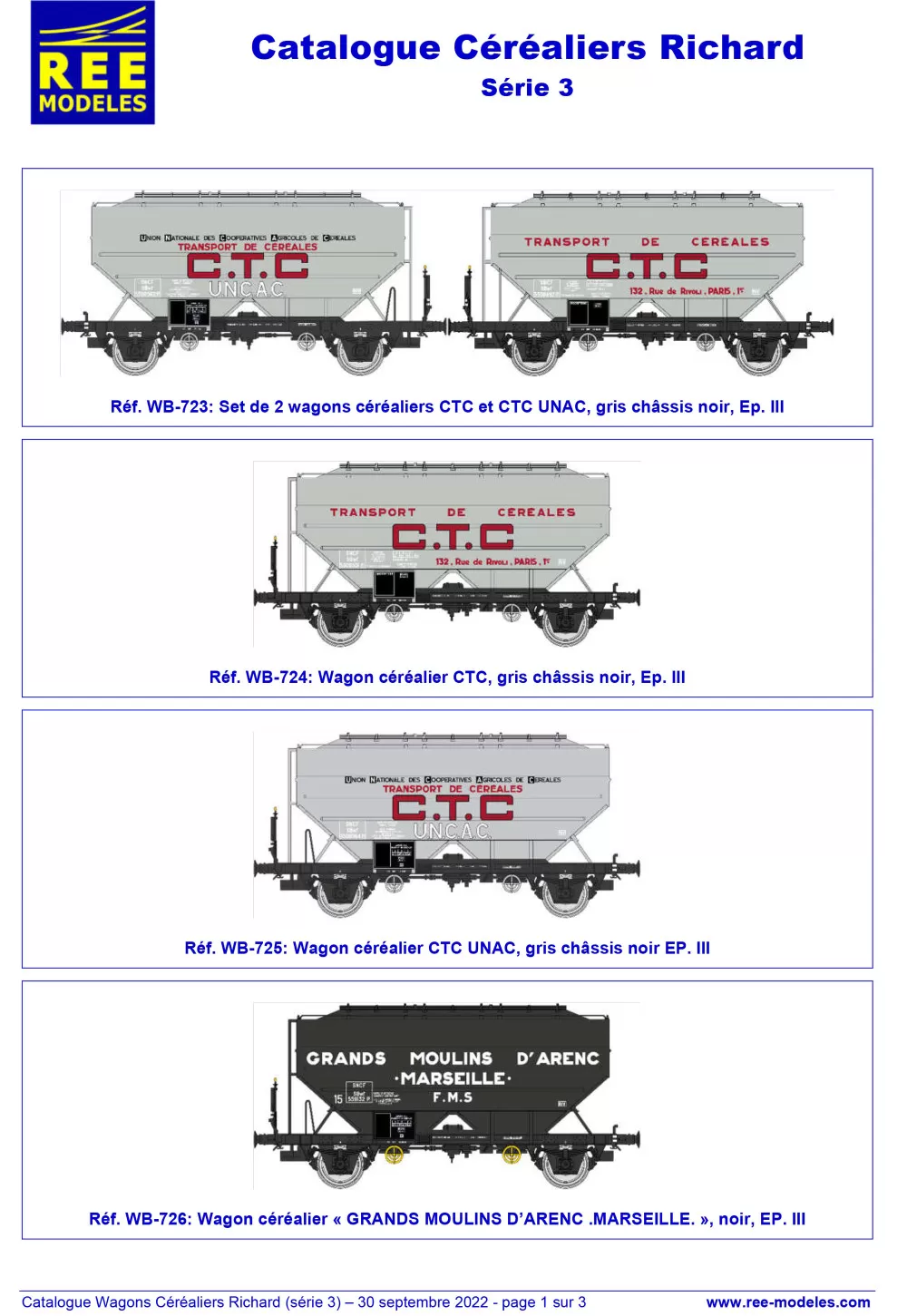 Rails Europ Express (REE) Modèles - Cereals freight wagons