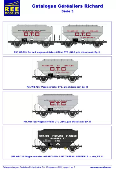Cereals freight wagons - Rails Europ Express (REE) Modèles