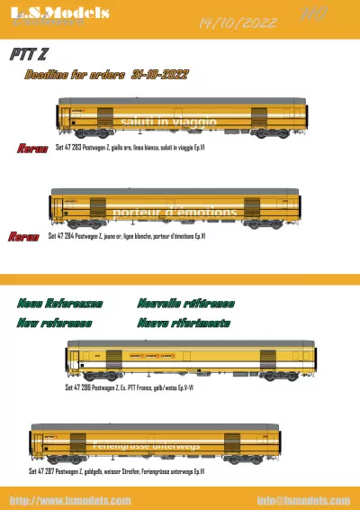 PTT (Swiss Post) - Z postal coaches - LS Models