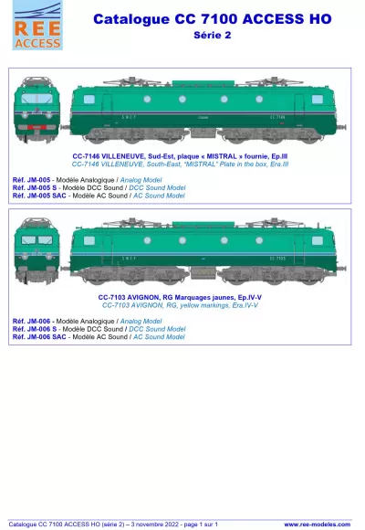 SNCF - CC 7100 electric locomotives (updated) - Rails Europ Express (REE) Modèles