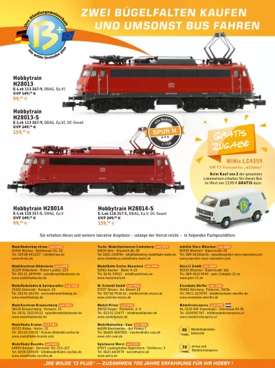 DB - Class 113 electric locomotive - W13PLUS-HÄNDLERVEREINIGUNG