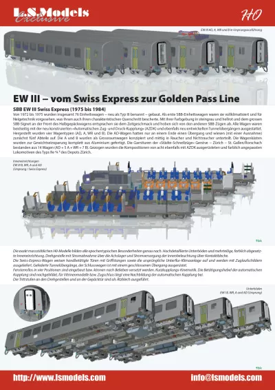 SBB CFF FFS / BLS - EW III program - LS Models