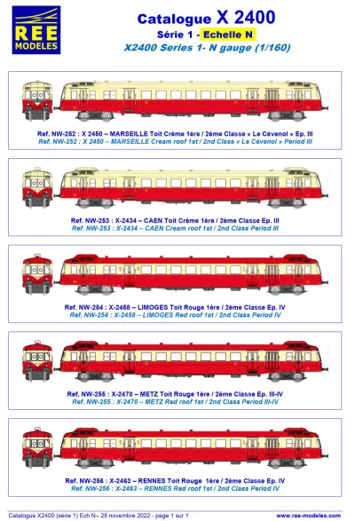 X 2400 - Rails Europ Express (REE) Modèles