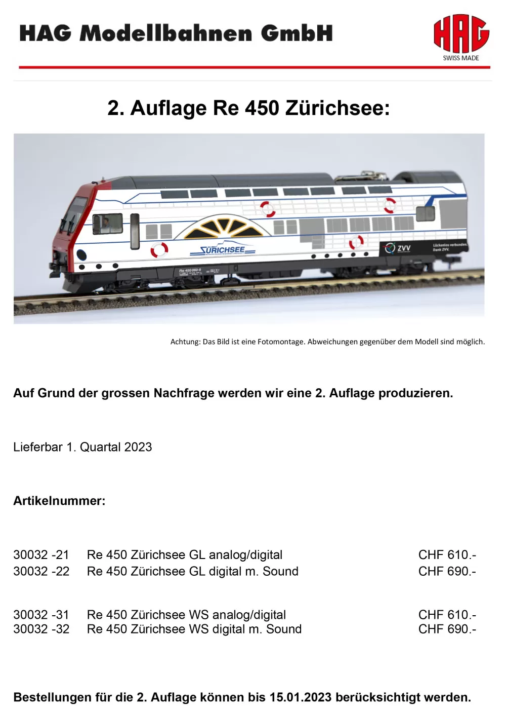 HAG - Re 450 Zürichsee