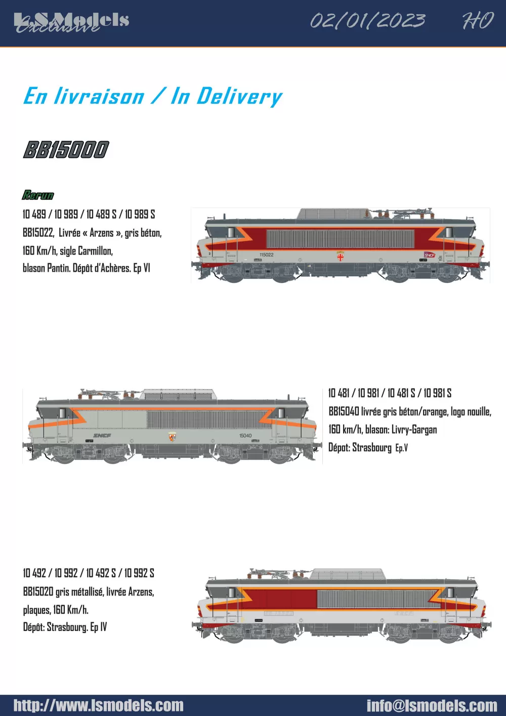 LS Models - Expected deliveries January 2023