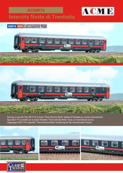 Trenitalia - UIC-X T4 couchette in "Treno Intercity Notte" livery - ACME - Anonima Costruzioni Modellistiche Esatte
